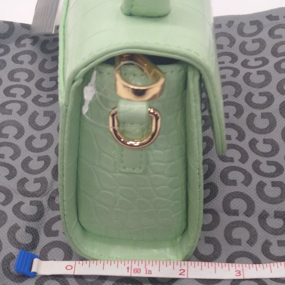 Grey Label Mini Couture Green Croc Embossed Mini Purse Cross Shoulder Bag NWT - Picture 13 of 13